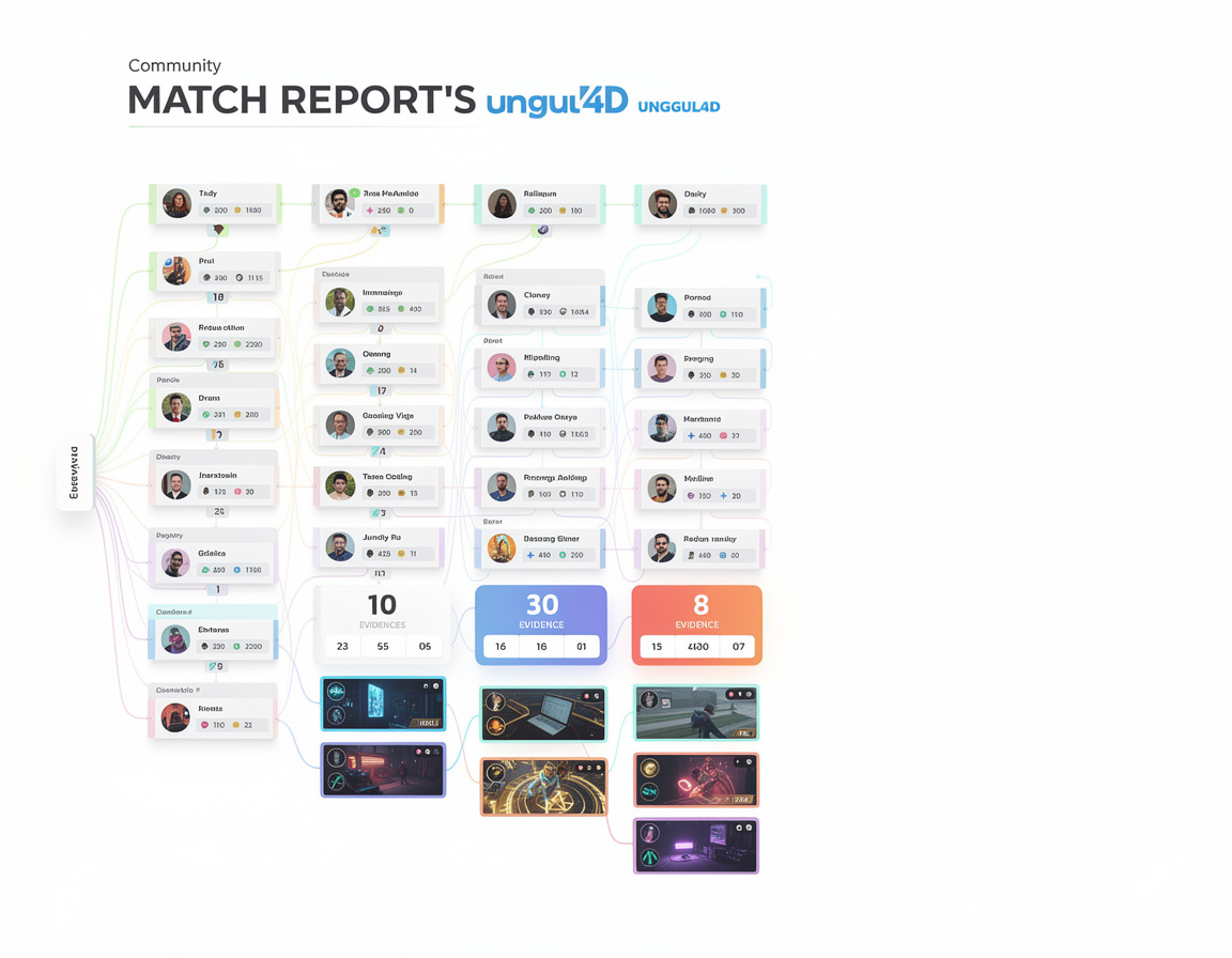 Ilustrasi match report komunitas untuk event game online unggul4d dengan bracket, room match, dan bukti skor